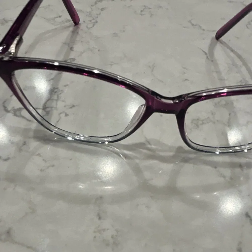ClearVision SAD-16 Women’s Purple Cat Eye Full Rim Plastic Frame 54-16-140